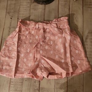 Hayden Girls Pink Patterned High Waist Shorts